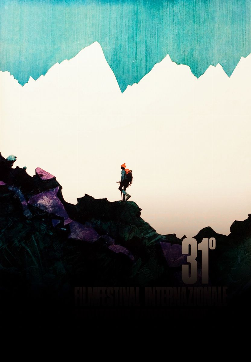 Sergio Toppi - Manifesto ufficiale Trento Film Festival della Montagna ‘83, tempera e acquerello ...