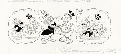 Illustrazione originale per 'Guide Disney: giochi in casa', matita e china su cartoncino, 1984