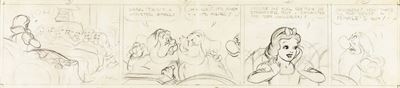 Snow White and the Seven Dwarfs - Striscia preliminare, matita su cartoncino