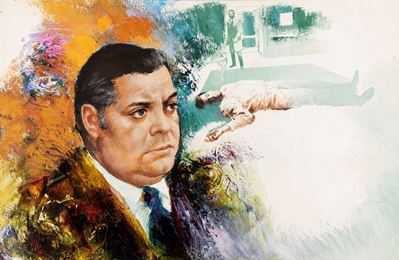 Un bacio per Nero Wolfe, tempera su cartone