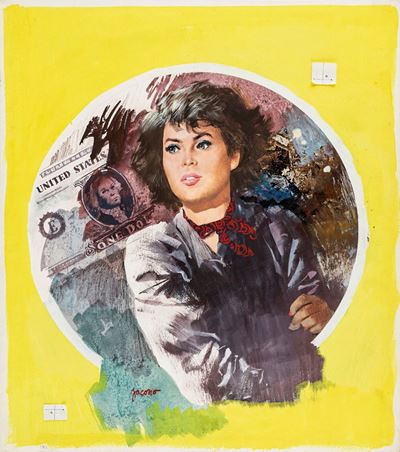 I Gialli Mondadori - La spirale della paura, tempera e collage su cartone