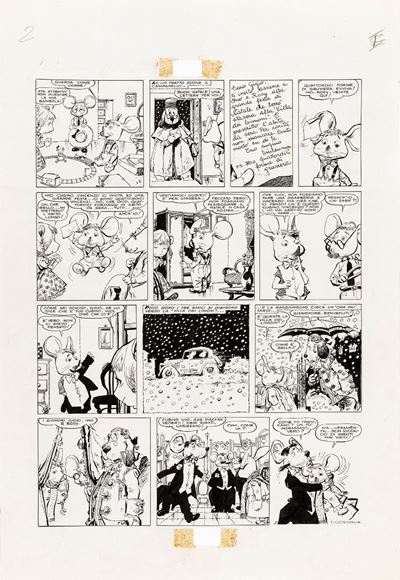 Topo Gigio - Lo strano invito, matita e china su cartoncino