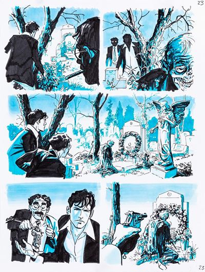 Il tango delle anime perse - Tavola originale, matita, china e ecoline su cartoncino