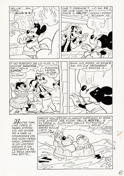 Topolino e la fiamma eterna di Kalhoa, matita e china su cartoncino