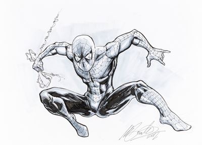 Spider-Man - matita, china e acquerello su cartoncino