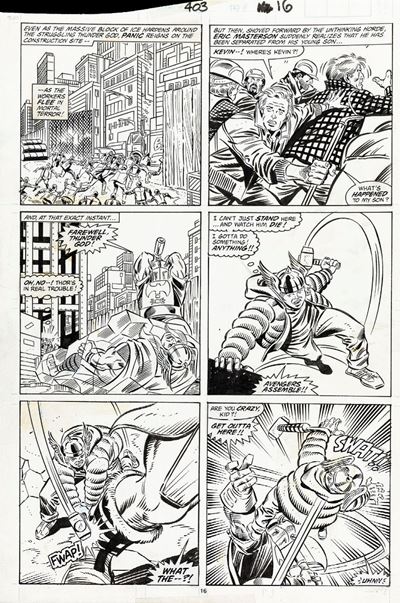Thor - When the Executioner Calls!, matita e china su cartoncino Marvel