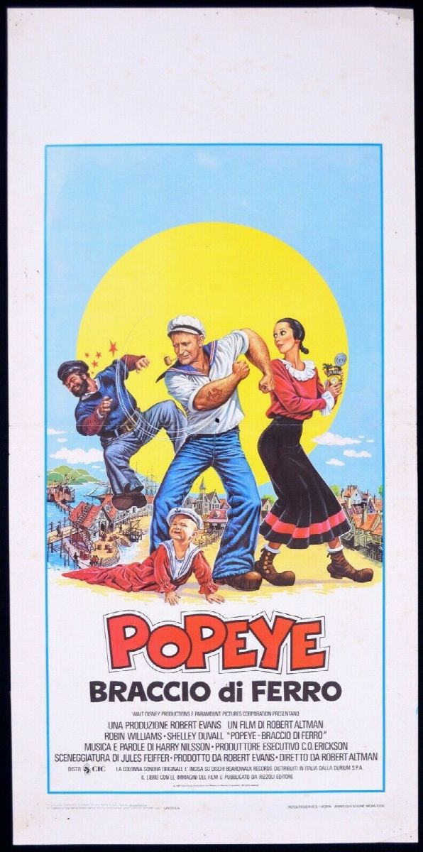 Bruno Napoli - Bozzetto originale per la locandina di 'Popeye: Braccio di Ferro' (tempera su cart...