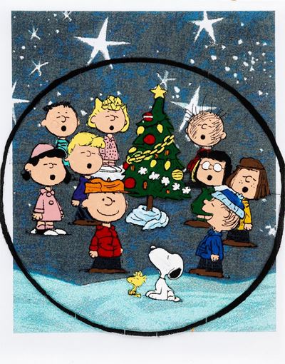 It's Christmastime Again, Charlie Brown - tempera su rodovetro
