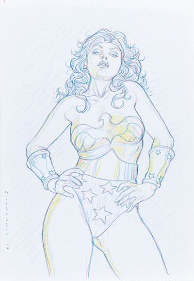 Wonder Woman - pastelli su cartoncino