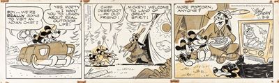 Striscia di Mickey Mouse del 8 settembre 1958, matita, china e retino su cartoncino