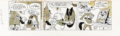 Three Little Pigs' Christmas Story - Matita, pastello, china e retino su cartoncino