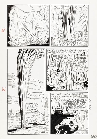 Topolino e la fiamma eterna di Kalhoa, matita e china su cartoncino