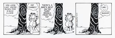 Garfield - Striscia del 21/04/1997, pastello e china su cartoncino