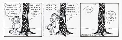 Garfield - Striscia del 23 aprile 1997, pastello e china su cartoncino