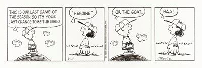 Peanuts - Striscia del 11/09/1990, matita e china su cartoncino