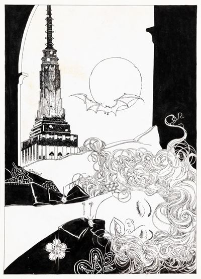 Il vampiro - matita e china su cartoncino, 1987