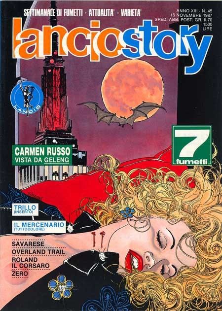 Emiliano Simeoni - Il vampiro - matita e china su cartoncino, 1987