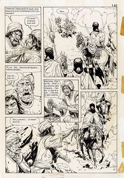La morte di Hussein Bey, matita e china su cartoncino, 1982