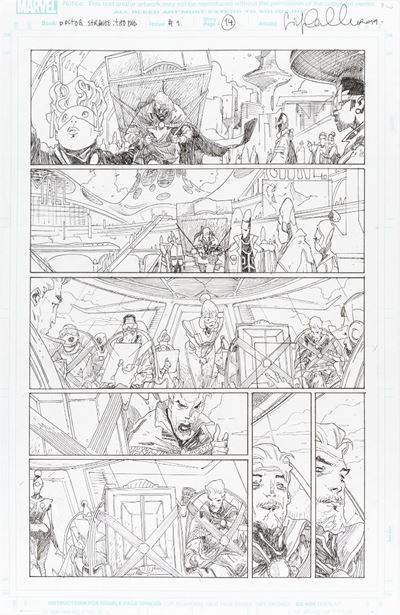 Doctor Strange: The End, matita e china su cartoncino Marvel
