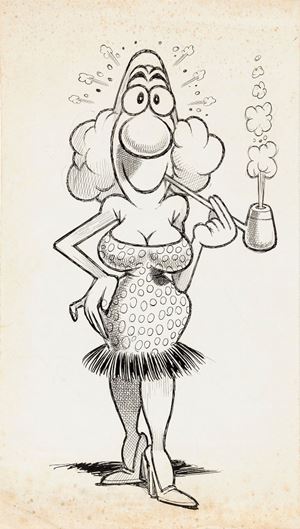 Jacovitti Benito - Donna con pipa