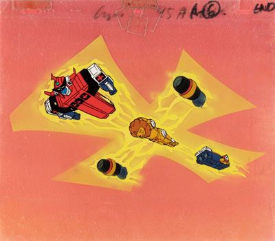 Key Cel da anime 'Daltanious', tempera su rodovetro e cartoncino, 1979
