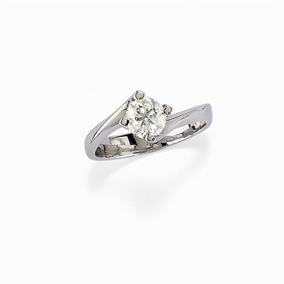 Anello in Oro Bianco 18k e Diamante