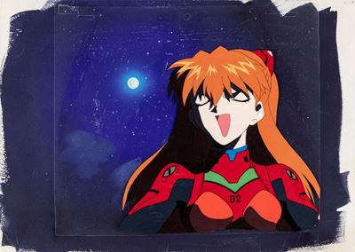 Gainax, Neon Genesis Evangelion - Cel originale su fondale dipinto