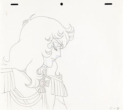 Tokyo Movie Shinsha, Lady Oscar - Disegno preliminare in matita e pastelli su carta