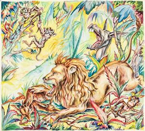 Favole esopiane - L'asino e il leone a caccia