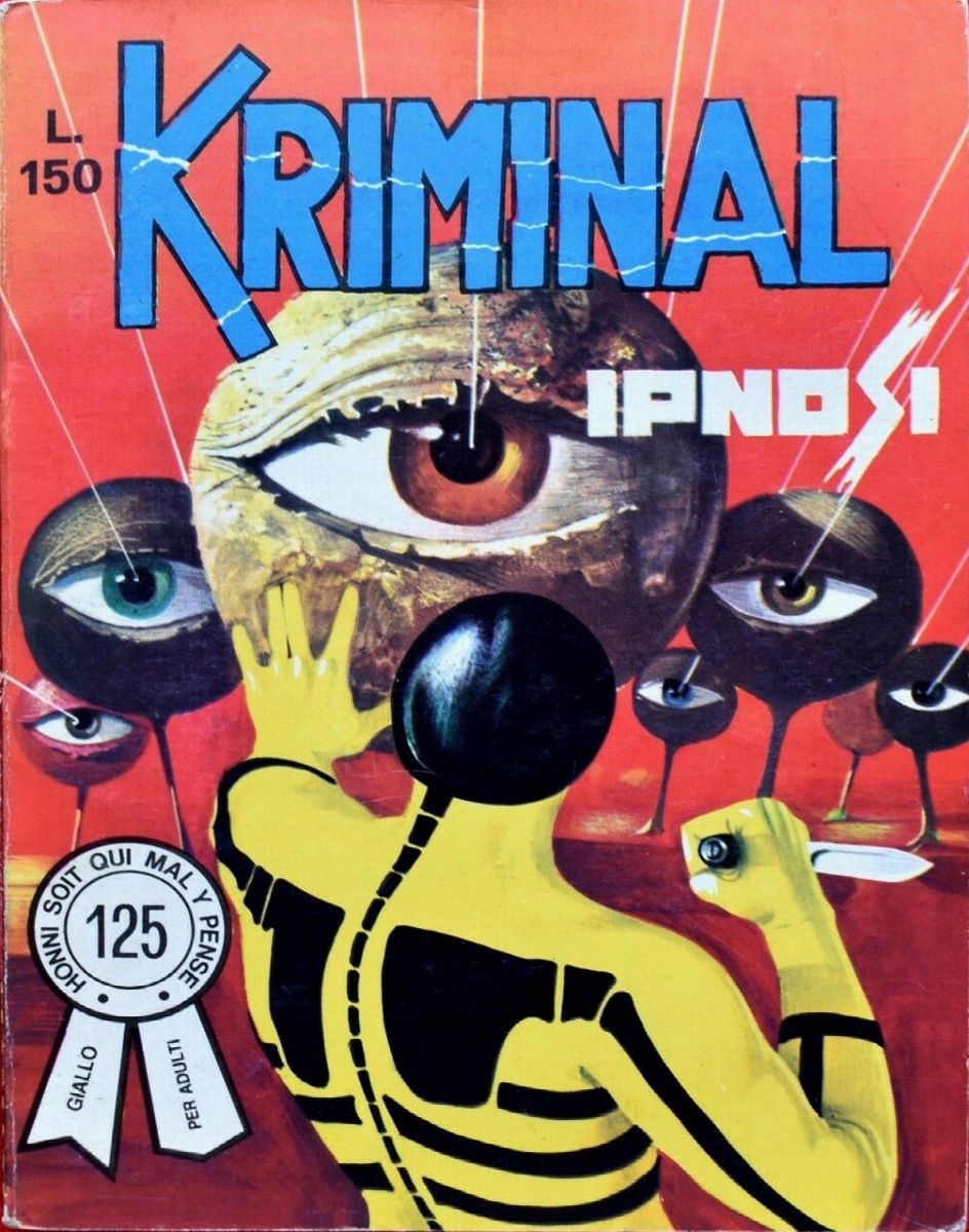 Luigi Corteggi - Ipnosi - Copertina per Kriminal n. 125, tempera su cartone