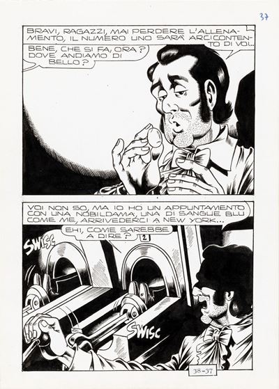 Alan Ford - Le grandi vacanze, matita e china su cartoncino