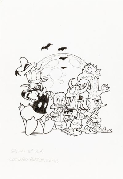 I Grandi Classici Disney n. 204, matita e china su cartoncino