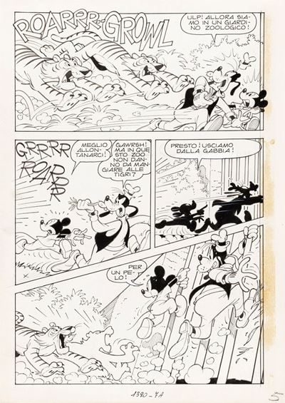 Topolino e la favolosa erba voglio, matita e china su cartoncino