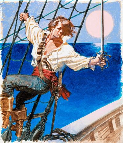 Il corsaro - tempera e acquerello su tela