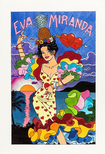 Eva Miranda (matita, china e acquerello su cartoncino)