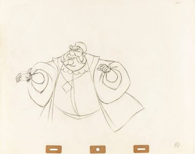 Produzione, La bella addormentata nel bosco - Disegno di Re Uberto, matita su carta