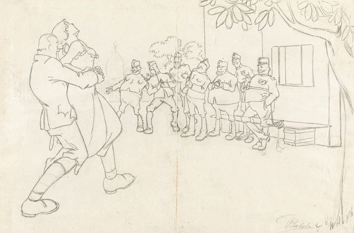 Gino Baldo - Paese invaso: 24 Ottobre 1917 Caporetto, matita su carta