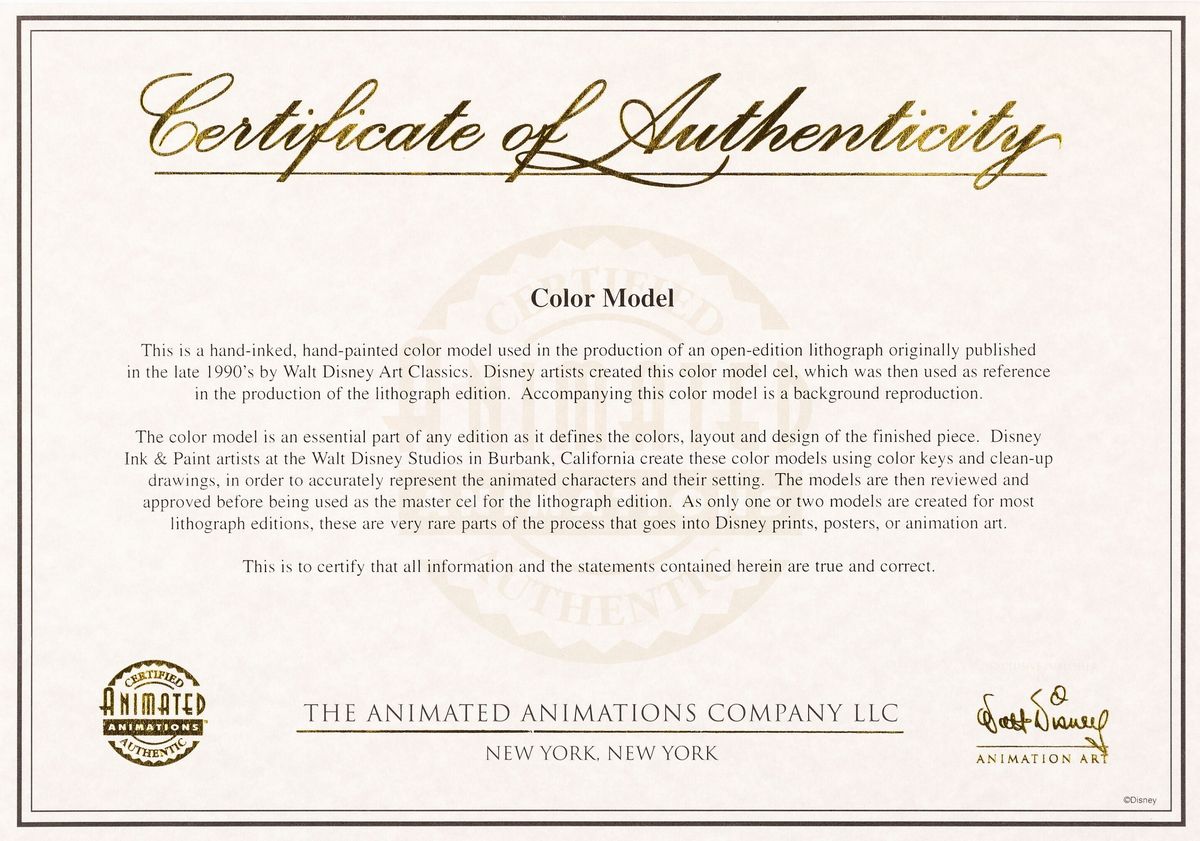 Studio Disney - Disney Studio, Alice nel Paese delle Meraviglie - Color model cel originale