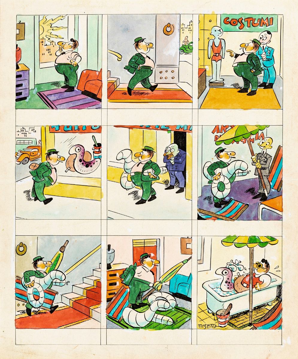 Enrico De Seta Bagarone il Balilla anni '30 Fumetti Tavole e Illustrazioni Originali