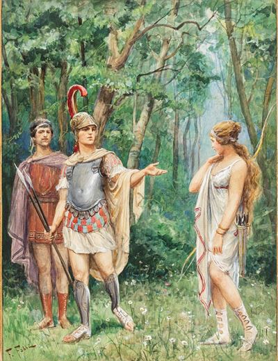 Illustrazione per 'L‘Eneide' - Amazzone, matita, china, acquerello e tempera su cartoncino, 1939