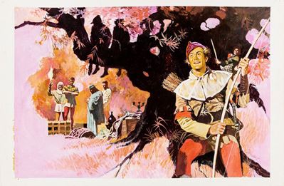 Robin Hood, tempera su cartone