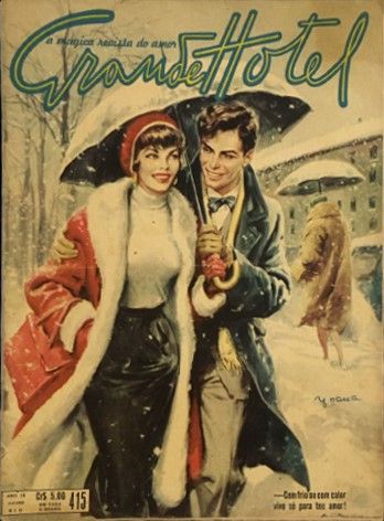 Walter Molino - Nevicata romantica, matita, tempera e acquerello su cartoncino