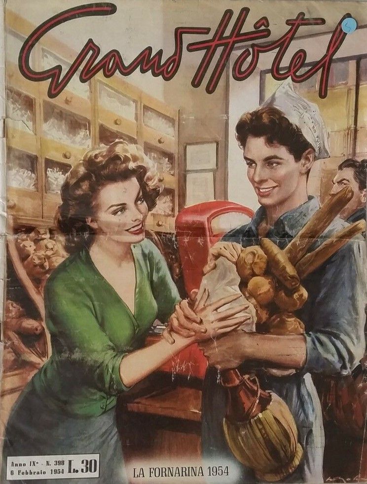 Walter Molino - La fornarina, matita, tempera e acquerello su cartoncino, 1954