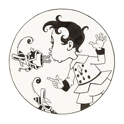 Che gran stupor - Matita e china su cartoncino