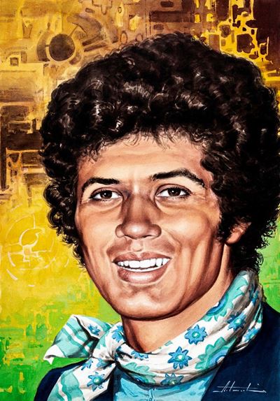 Copertina per il numero speciale dedicato a Lucio Battisti su Il Monello n. 17 (1973), tempera su...
