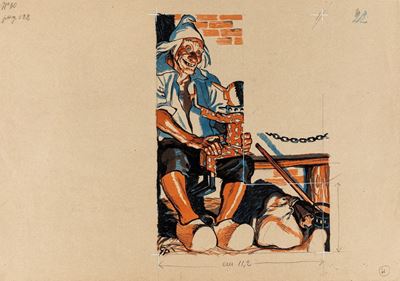 Pinocchio - Illustrazione in matita e china colorata