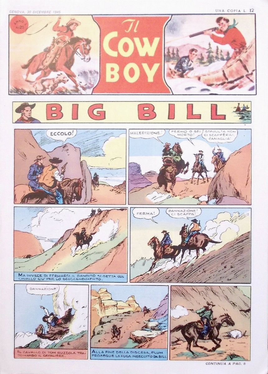 Rino Albertarelli - Big Bill - matita e china su cartoncino, 1945