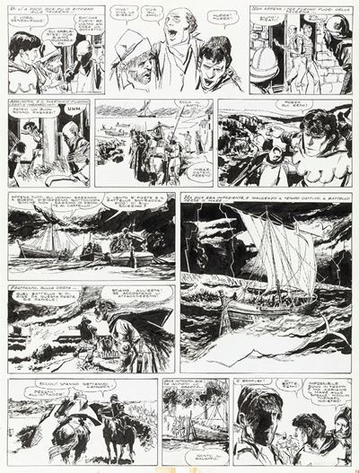 La freccia nera, matita e china su cartoncino