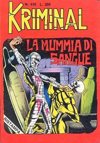 Luigi Corteggi - La mummia di sangue - originale di copertina, matita e china su cartoncino