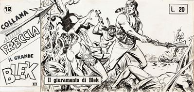 Il giuramento di Blek - Matita e china su cartoncino rimontato, 1962